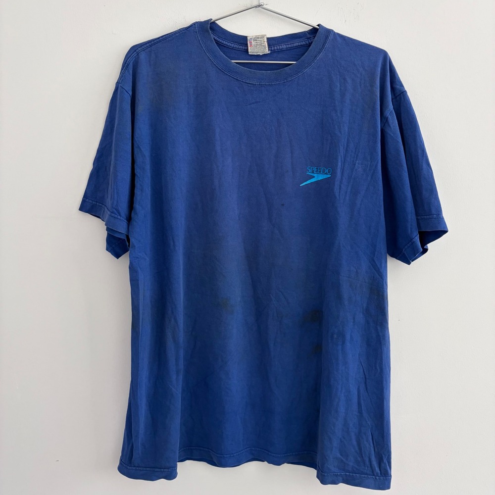 Vintage Speedo Ocean Life Graphic T Shirt Blue Mens Large